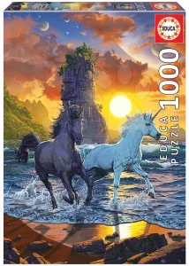Puzzle Unicorns On Beach Vincent Hie Educa 1000 darabos és Fix ragasztóval a csomagban 11 évtől