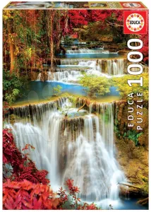 Puzzle Waterfall in Deep Forest Educa 1000 darabos és Fix puzzle ragasztó 11 évtől