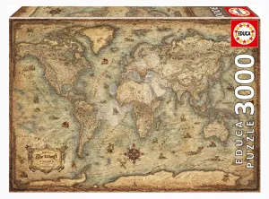 Puzzle Map of the World Educa 3000 darabos és Fix ragasztó
