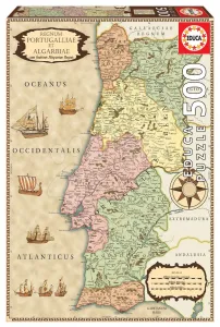 Puzzle Portugália történelmi térképe Educa 500 darabos és Fix ragasztó 11 évtől