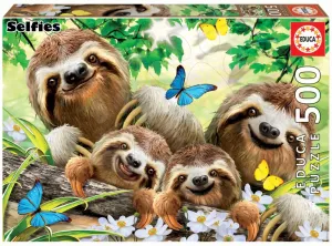 Puzzle Sloth Family Selfie Educa 500 darabos és Fix ragasztó 11 évtől