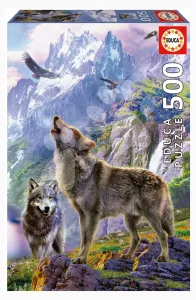 Puzzle Wolves in the rocks Educa 500 darabos és Fix ragasztó
