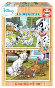 Fa puzzle gyerekeknek Disney állatkák Educa 2x25 darabos