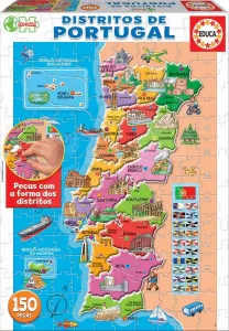Puzzle Portugália térképe nevezetességekkel Educa 150 darabos 7 évtől