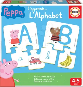 Oktatójáték Tanuljuk az ABC-t Peppa Pig Educa ábrákkal és betűkkel 78 darabos 4-5 éves korosztálynak