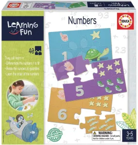 Oktatójáték legkisebbeknek Numbers Educa Ismerkedünk 1-10-ig a számokkal képekkel 40 darabos
