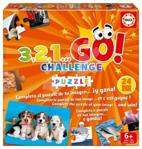 Társasjáték Puzzle 3,2,1... Go! Challenge Educa 24 ábra 144 darabos angol spanyol francia 6 évtől