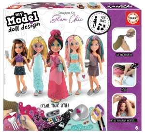 Kreatív alkotás Design Your Doll Glam Chic Educa készítsd el saját elegáns játékbabádat az 5 modellből 6 évtől