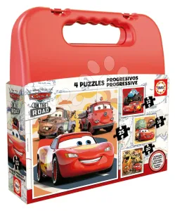 Puzzle Cars Disney Progressive Educa 12-16-20-25 darabos kofferben
