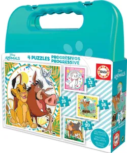 Puzzle Disney Animals kofferben Progressive Educa 12-16-20-25 darabos
