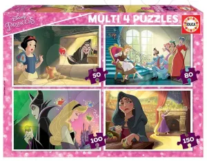 Puzzle Disney Princess Multi 4 Educa 50-80-100-150 darabos 5 évtől
