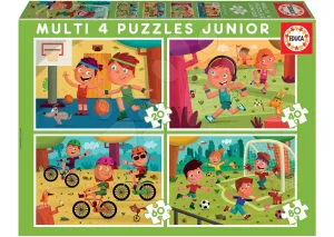 Puzzle Multi 4 Junior Sport Educa 20-40-60-80 darabos 4 évtől