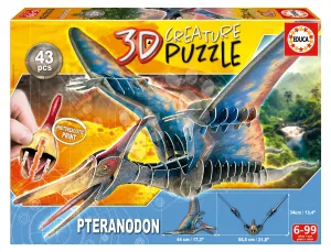 Puzzle dinoszaurusz Pteranodon 3D Creature Educa hossza 44 cm 43 darabos 6 évtől