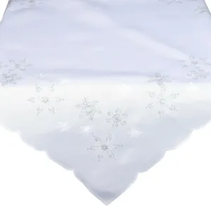 Csillagok karácsonyi abrosz fehér #14284