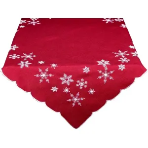 Csillagok karácsonyi abrosz piros, 85 x 85 cm