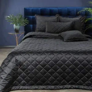 Fényes fekete bársonyból készült ágytakaró Szélesség: 220 cm | Hossz: 240 cm #1173716