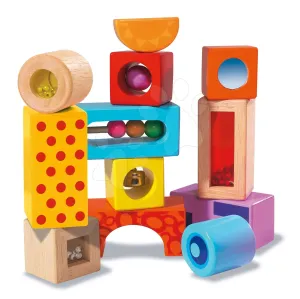 Fa kockák hanggal Color Tinkling Blocks Eichhorn színesek 12 darab 12 hó-tól
