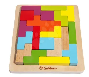 Fa kirakós puzzle Shape Game Eichhorn 20 színes kocka különböző alakzatokban 4 évtől