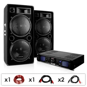 Electronic-Star DJ PA készülék DJ-42, erősítő, hangfal 3000 W