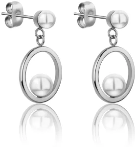 Emily Westwood Acél fülbevalók gyöngyökkel WE1025S