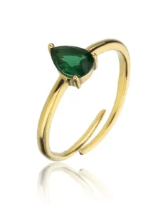 Emily Westwood Bájos aranyozott gyűrű zöld cirkónium kővel Presley EWR23063G