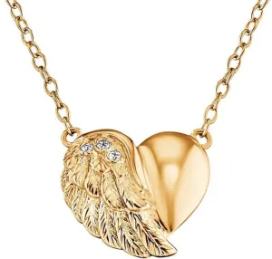 Engelsrufer Aranyozott ezüst szív és angyal szárny nyaklánc cirkonokkal ERN-LILHW-G