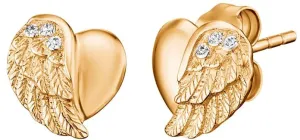 Engelsrufer Aranyozott ezüst fülbevaló Szív angyalszárnnyal és cirkónium kövekkel ERE-LILHW-STG