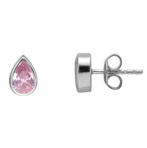 ESPRIT ezüst fülbevaló rózsaszín cirkóniával  fülbevaló ESER01741100