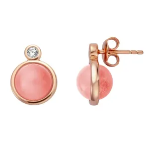 ESPRIT ezüst fülbevaló rózsaszín kövekkel  fülbevaló ESER01071300