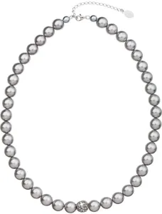 Evolution Group Gyöngy nyaklánc Preciosa kristályokkal 32011.3 light grey