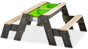 Homokozó asztal homokra és vízre cédrus Aksent sand&water table Exit Toys piknik 2 paddal fedéllel