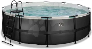 Medence homokszűrős vízforgatóval Black Leather pool Exit Toys kerek acél medencekeret 450*122 cm fekete 6 évtől