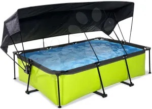 Medence napellenzővel és szivattyúval Lime pool Exit Toys acél medencekeret 220*150 cm zöld 6 évtől
