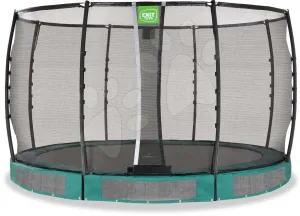 Trambulin védőhálóval Allure Premium ground Exit Toys talajmenti 366 cm átmérővel zöld