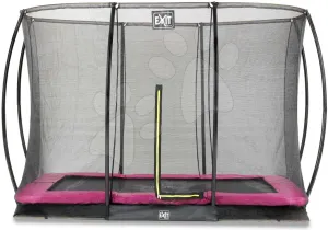 Trambulin védőhálóval Silhouette Ground Exit Toys talajmenti 214*305 cm rózsaszín