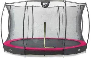 Trambulin védőhálóval Silhouette Ground Exit Toys talajmenti 366 cm átmérővel rózsaszín