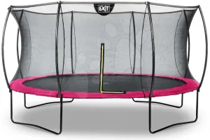 Trambulin védőhálóval Silhouette trampoline Exit Toys kerek 427 cm átmérővel rózsaszin