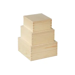 Fa doboz készlet díszítéshez / 3 részes (félkész fa termékek kreatív)