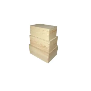 Fa doboz szett fedéllel / 3 részes   (Fa doboz szett / 3 részes  )