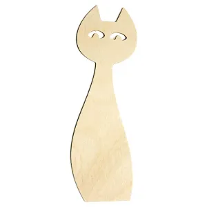 Fa könyvjelző - macska (fa termékek furnérból)