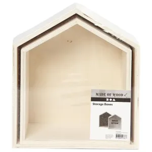 Fa tároló dobozok - házikók (dekorálható fa termék)