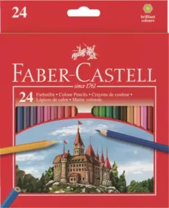 Színes ceruza készlet, hatszögletű, FABER-CASTELL "Classic", 24 különböző szín
