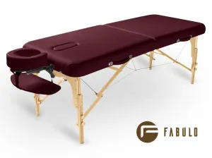 FABULO Guru Set összecsukható és hordozható favázas masszázságy Szín: bordó