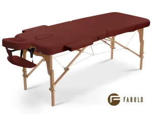 FABULO Uno Set összecsukható és hordozható favázas masszázságy Szín: bordó