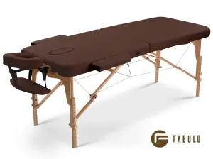 FABULO Uno Set összecsukható és hordozható favázas masszázságy Szín: csoki