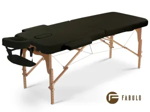 FABULO Uno Set összecsukható és hordozható favázas masszázságy Szín: fekete