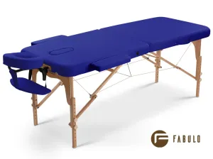 FABULO Uno Set összecsukható és hordozható favázas masszázságy Szín: kék