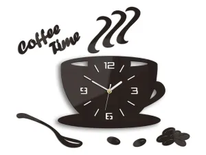 Modern falióra COFFE TIME 3D WENGE wenge (öntapadós falióra)