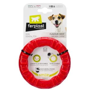 Ferplast Smile rágógyűrű, kutyajáték, piros, Ø 12 x M 2,4 cm