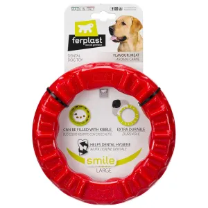 Ferplast Smile rágógyűrű, kutyajáték, piros, Ø 20 x M 3,9 cm